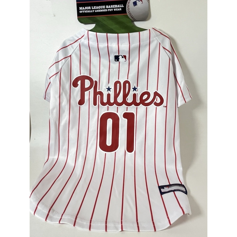Philadelphia Phillies MLB Dog Jersey‎ Pinstripe Size Large New Pet Wear